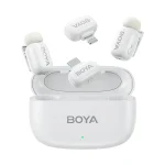 Boya 2xMini Wireless Mic 2.4GHz For iPhone (Lightning) & Android/Type‑C with Charging Base White BOYA mini-13