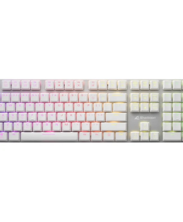Sharkoon PureWriter RGB Wired Mechanical Keyboard Low Profile Kailh Choc Red Switch US Layout White 4044951034260