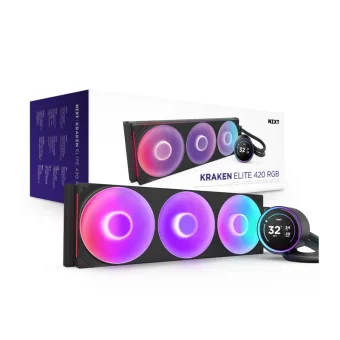 NZXT Kraken Elite 420 RGB (2024) Cpu Liquid Cooling System 1851/​1700, 1150/​1151/​1155/​1156/​1200/AM4/AM5 Black RL-KR42E-B2