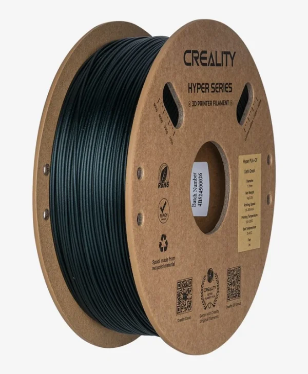 Creality 3D Printer Filament Hyper PLA Carbon Fiber PLA-CF 1.75mm 1Kg Dark Green 3301060016
