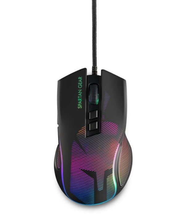Spartan Gear Agis 12800 DPI 7-Button RGB Wired Gaming Mouse Black SGMOU08 / 079675