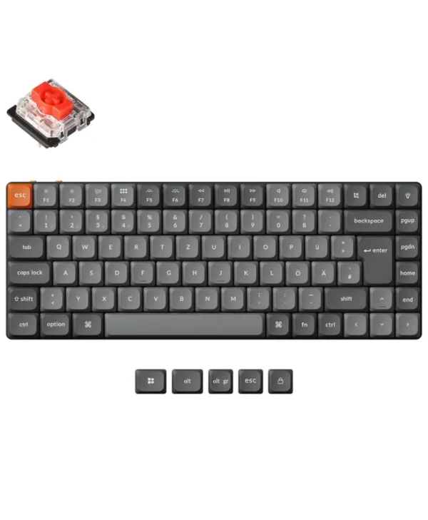 Keychron K3 Max Wireless Mechanical Keyboard 75% Low Profile RGB Hot‑Swap Gateron Red Switches US Layout K3M-H1