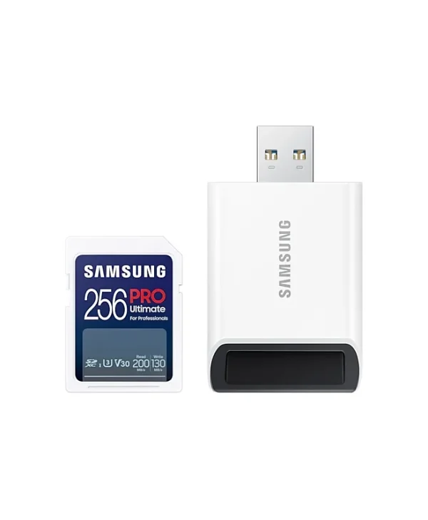 Samsung Pro Ultimate SDXC 256GB Class 10 U3 V30 UHS-I and USB Adapter MB-SY256SB/WW
