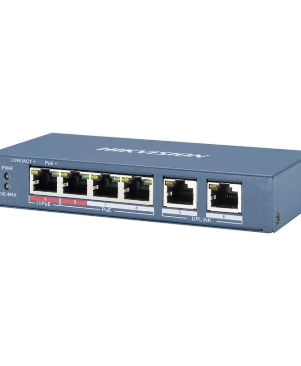 Hikvision 6-Port Unmanaged L2 PoE Desktop Switch DS-3E0105P-E/M(B)