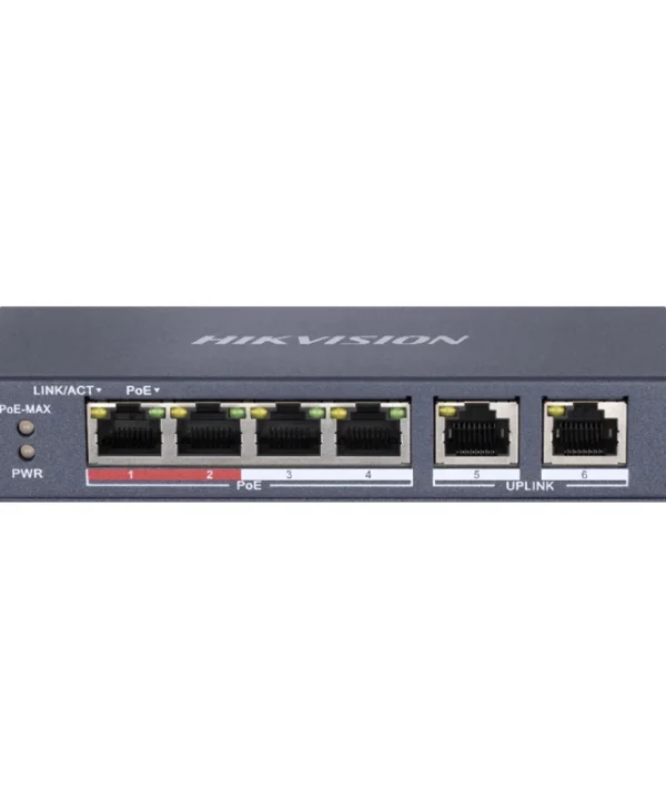 Hikvision 6-Port Unmanaged PoE L2 Desktop Switch DS-3E0106P-E/M