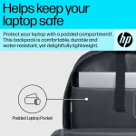 HP 15.6" Laptop Backpack Black/Grey 9W0Z7AA - Image 6