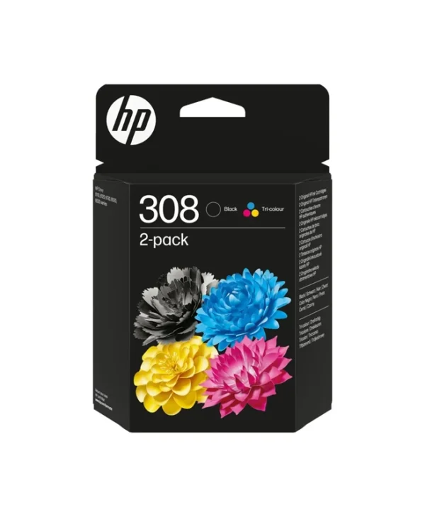 HP 308 Original Ink 2-Pack Black/Tri-Color 280 Pgs 6L6S6UE