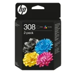 HP 308 Original Ink 2-Pack Black/Tri-Color 280 Pgs 6L6S6UE - Image 2