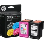 HP 308 Original Ink 2-Pack Black/Tri-Color 280 Pgs 6L6S6UE - Image 3
