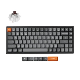 Keychron K2 Max Wireless Mechanical Keyboard 75% RGB Hot‑Swap Brown Switches US Layout Black Grey K2M-J3