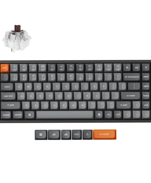 Keychron K2 Max Wireless Mechanical Keyboard 75% RGB Hot‑Swap Brown Switches US Layout Black Grey K2M-J3