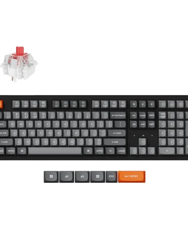Keychron K10 Max Wireless Mechanical Keyboard 100% RGB Red Switches US Layout Black Grey K10M-H1