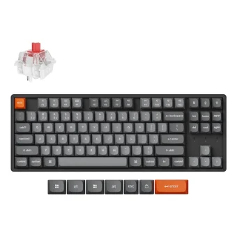 Keychron K8 Max Wireless Mechanical Keyboard 80% TKL Hot‑Swap Red Switches US Layout Black Grey K8M-J1