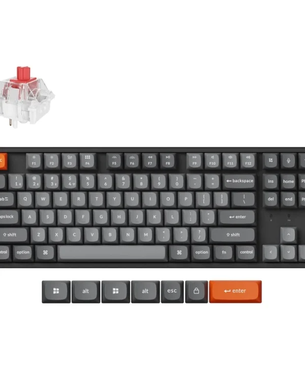 Keychron K8 Max Wireless Mechanical Keyboard 80% TKL Hot‑Swap Red Switches US Layout Black Grey K8M-J1