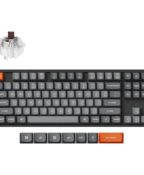 Keychron K8 Max Wireless Mechanical Keyboard 80% TKL Hot‑Swap Brown Switches US Layout Black Grey K8M-J3