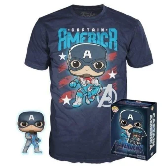 Funko Pocket Pop! & Tee: Marvel - Captain America (Youth M) 889698634946