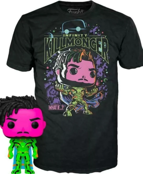 Funko Pop! & Tee: Marvel What If...? - Infinity Killmonger (Blacklight) #989 Special Edition