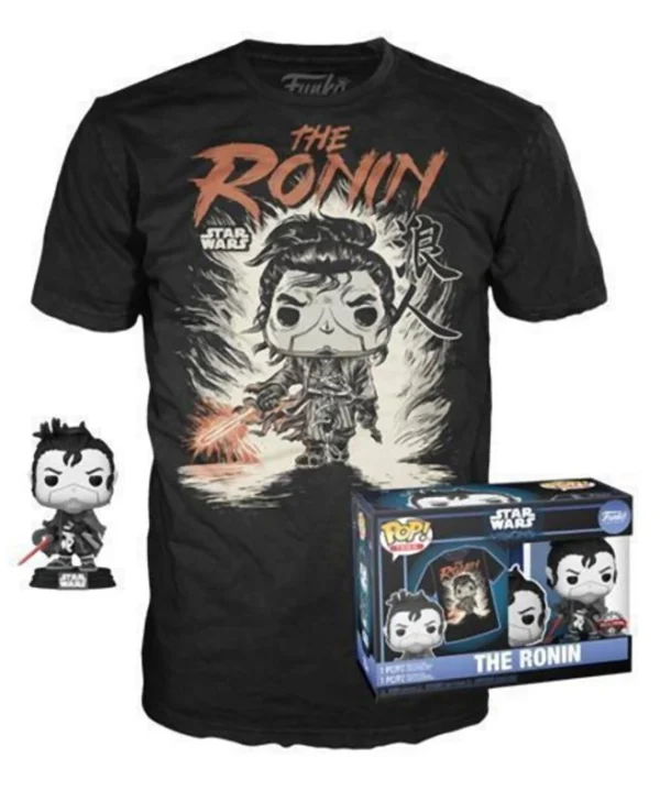 Funko Pop! & Tee (Adult): Disney Star Wars: Visions – The Ronin (T‑Shirt L, Bobble-Head) 889698637558 Special Edition