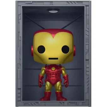 Funko Pop! Deluxe: Marvel Hall of Armor – Iron Man Model 4 (Metallic) Bobble-Head #1036 PX Previews Exclusive