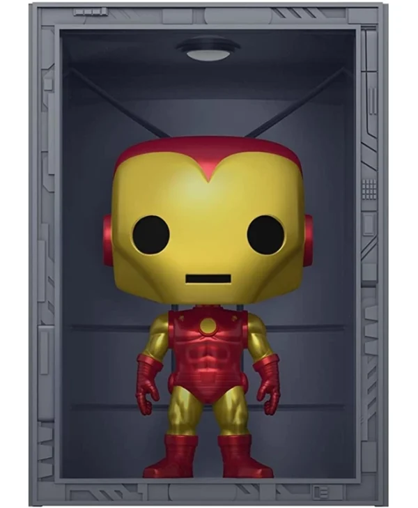 Funko Pop! Deluxe: Marvel Hall of Armor – Iron Man Model 4 (Metallic) Bobble-Head #1036 PX Previews Exclusive
