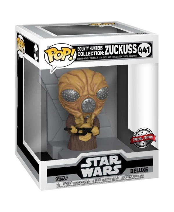 Funko Pop! Deluxe: Star Wars – Zuckuss (Bounty Hunters Collection, Metallic) Bobble-Head #441 Special Edition