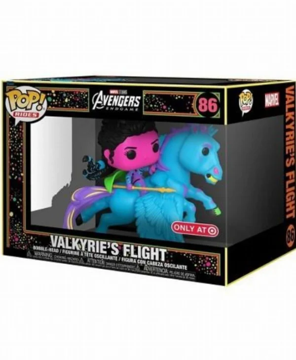 Funko Pop! Rides Marvel: Avengers Endgame – Valkyrie's Flight (Black Light, Bobble-Head) #86 Special Edition