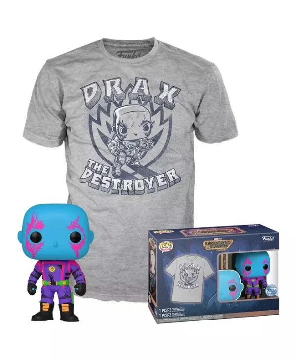 Funko Pop! & Tee: Marvel Guardians of the Galaxy - Drax (Blacklight) (Special Edition) 889698714198