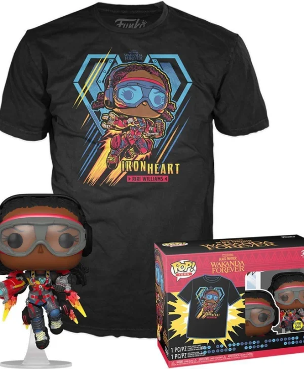 Funko Pop! & Tee Marvel: Black Panther: Wakanda Forever – Ironheart MK1 (Glow in the Dark) Bobble-Head #1095