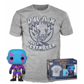 Funko Pop! & Tee: Marvel Guardians of the Galaxy Vol. 3 - Drax (Blacklight, M) 889698714204 Special Edition