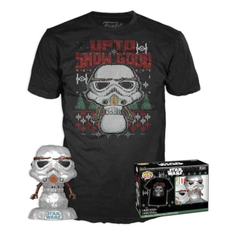 Funko Pop! & Tee: Star Wars – Snowman Stormtrooper (Metallic) (L) 889698728461