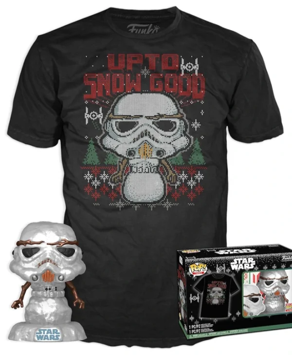 Funko Pop! & Tee: Star Wars - Holiday Stormtrooper (Metallic) #557