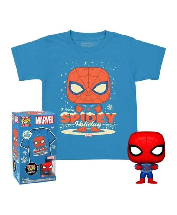 Funko Pocket Pop! & Tee: Marvel – Holiday Spider-Man (M) 889698729468