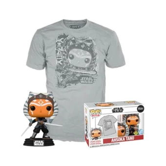 Funko Pop! & Tees (Adult): Disney Star Wars - Ahsoka Tano (Glows in the Dark) Bobble-Head Vinyl Figure & T-Shirt (M) 889698745000