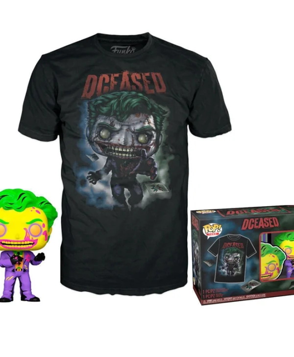 Funko Pop! & Tee: DCeased – The Joker (Black Light) (M) 889698745475 GameStop Exclusive