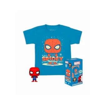 Funko Pocket Pop! & Tee: Marvel – Holiday Spider-Man (Kids XL) 889698729482