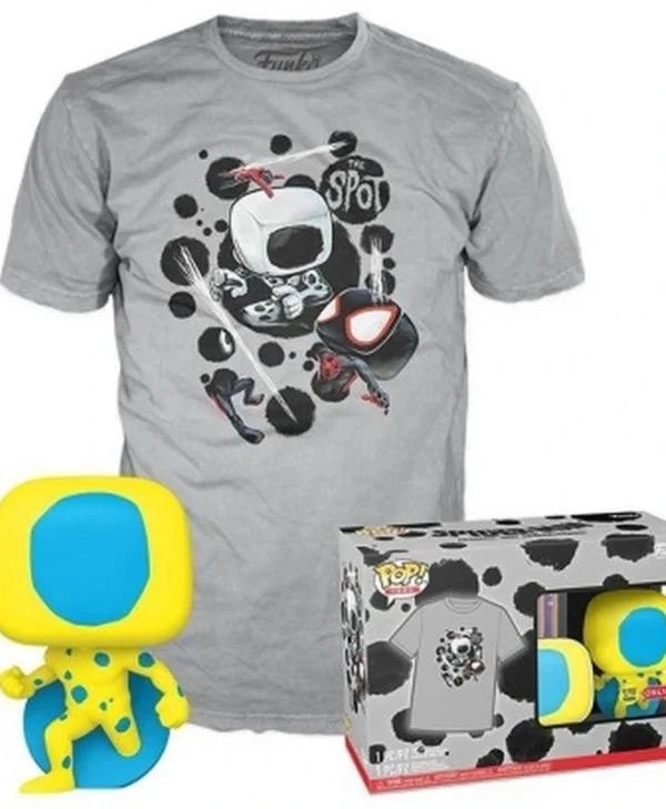 Funko Pop! & Tee Marvel: Spider-Man Across the Spider-Verse – The Spot (Blacklight) (Glow in the Dark) Bobble-Head 889698783347 Special Edition