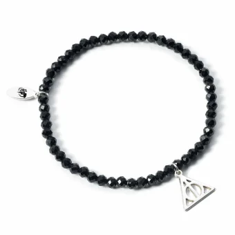 Bracelet Harry Potter: Deathly Hallows Black Onyx with Sterling Silver Charm HPCR0529