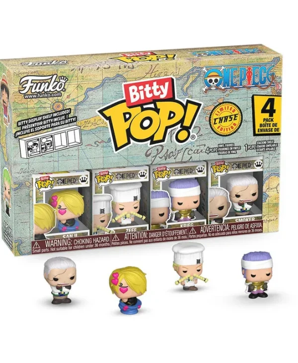 Funko Bitty Pop! Animation: One Piece – Sanji, Zeff, Krieg 4-Pack 889698868945