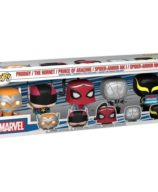 Funko Pop! Marvel: Spider-Man - Prodigy / The Hornet / Prince of Arachne / Spider-Armor MK I / Spider-Armor MK II 5-Pack (Amazon Exclusive) 889698622813