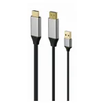 Gembird(Cablexpert)  Video Adapter HDMI Male to DisplayPort Male + USB-A Male 4K 2m Black A-HDMIM-DPM-01 - Image 2