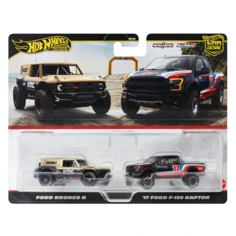 Hot Wheels Premium Car Culture 2-Pack: Ford Bronco R & '17 Ford F-150 Raptor HRR77
