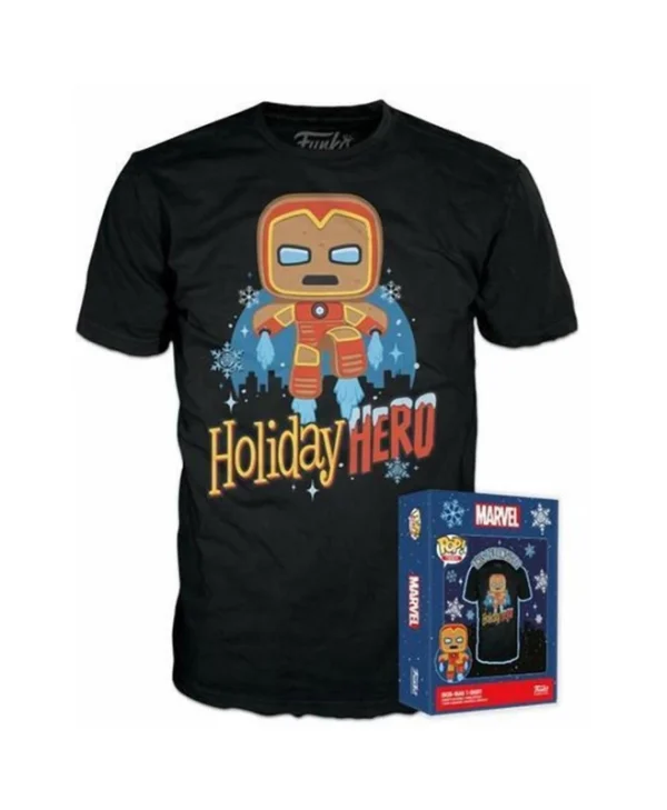 Funko Pop! Boxed Tee: Marvel – Gingerbread Iron Man (L) 889698669658