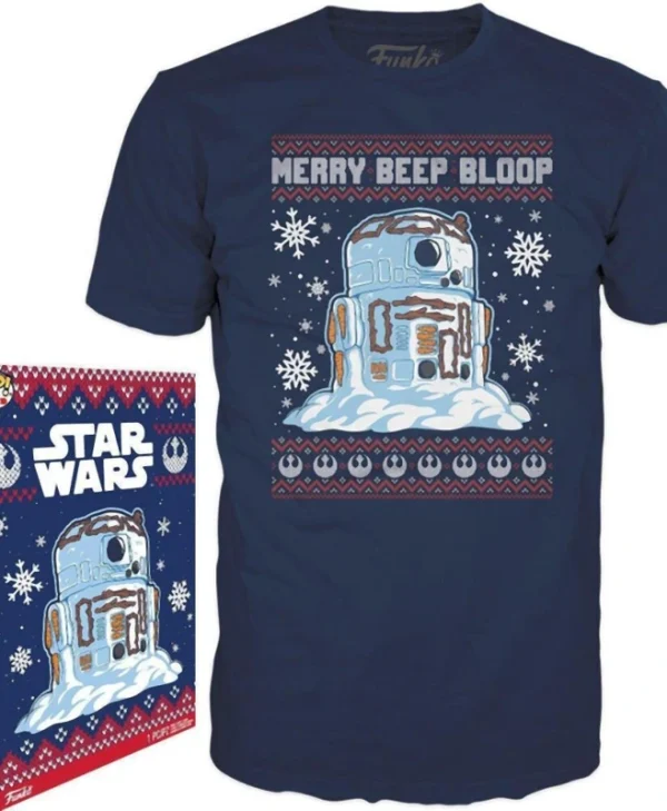 Funko Boxed Tee: Disney Star Wars Holiday - R2-D2 Snowman Size S 66972