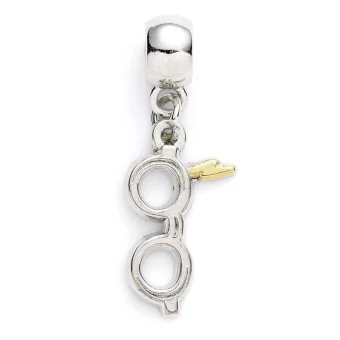 Slider Charm Harry Potter Lightning Bolt with Glasses Silver Plated HP0176
