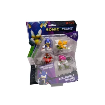 PMI Sonic Prime S1: 5-Pack Including 1 Rare Hidden Character 6.5cm Collectible Figures SON2040