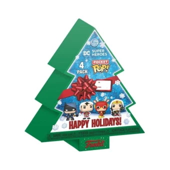 Funko Pocket Pop!: Marvel - Happy Holidays Tree Box 4-Pack (Glow in the Dark, Diamond Collection) Vinyl Figure Keychain 65541