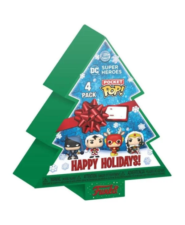Funko Pocket Pop!: Marvel - Happy Holidays Tree Box 4-Pack (Glow in the Dark, Diamond Collection) Vinyl Figure Keychain 65541