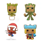 Funko Pocket Pop!: Marvel - Happy Holidays Tree Box 4-Pack (Glow in the Dark, Diamond Collection) Vinyl Figure Keychain 65541 - Image 2
