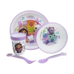 Tableware Set Gabby's Dollhouse Non-Slip 5-Piece Bicolor Premium 21281