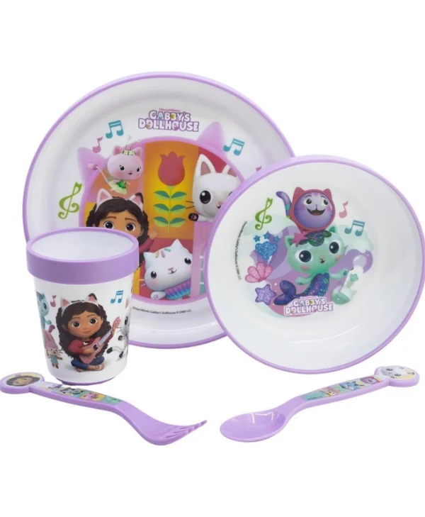 Tableware Set Gabby's Dollhouse Non-Slip 5-Piece Bicolor Premium 21281